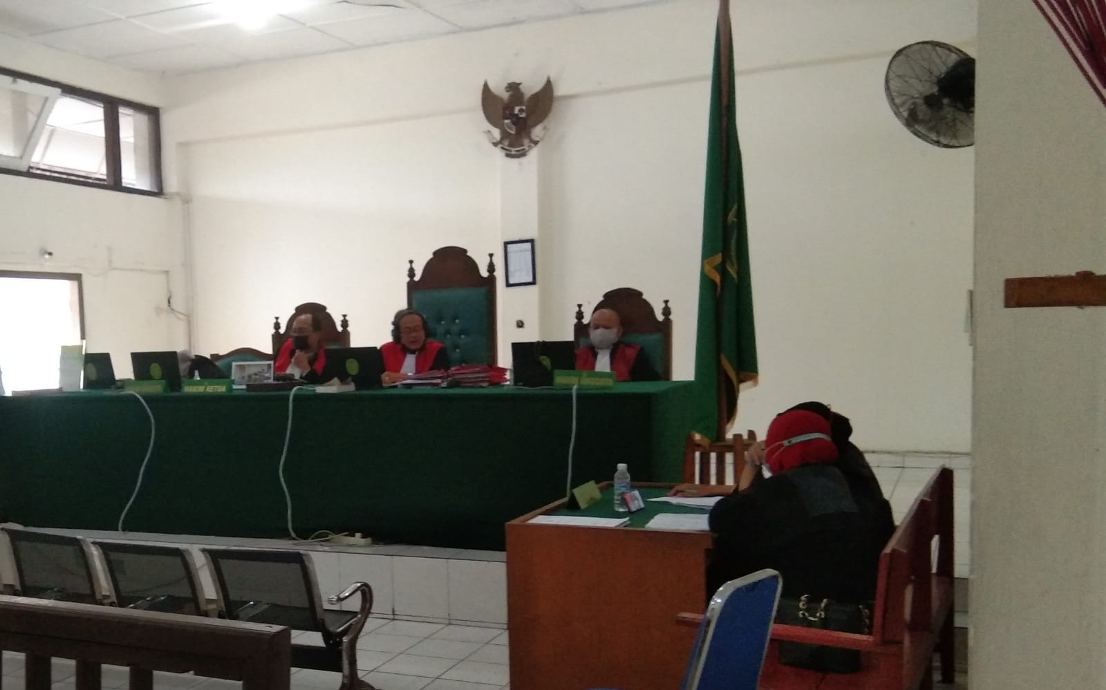 Suasana sidang di Pengadilan Negeri (PN) Palembang, Kamis (15/9)