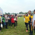 Ribuan ojok onlne (ojol) di Palembang menerima bantuan beras dan sembako, Jumat (23/9) pagi