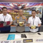 Polrestabes Palembang saat menggelar keterangan pers, Senin (28/11/2022)