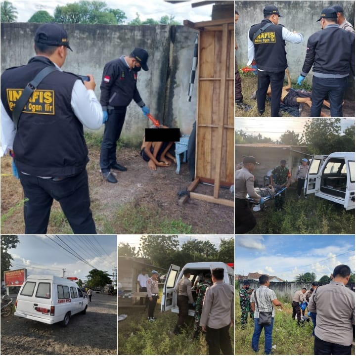 Pria tanpa identitas ditemukan tewas di belakang warung kosong di kawasan Kelurahan Timbagan, Kecamatan Indralaya Utara, Kabupaten Ogan Ilir, Rabu (30/11/2022) sore