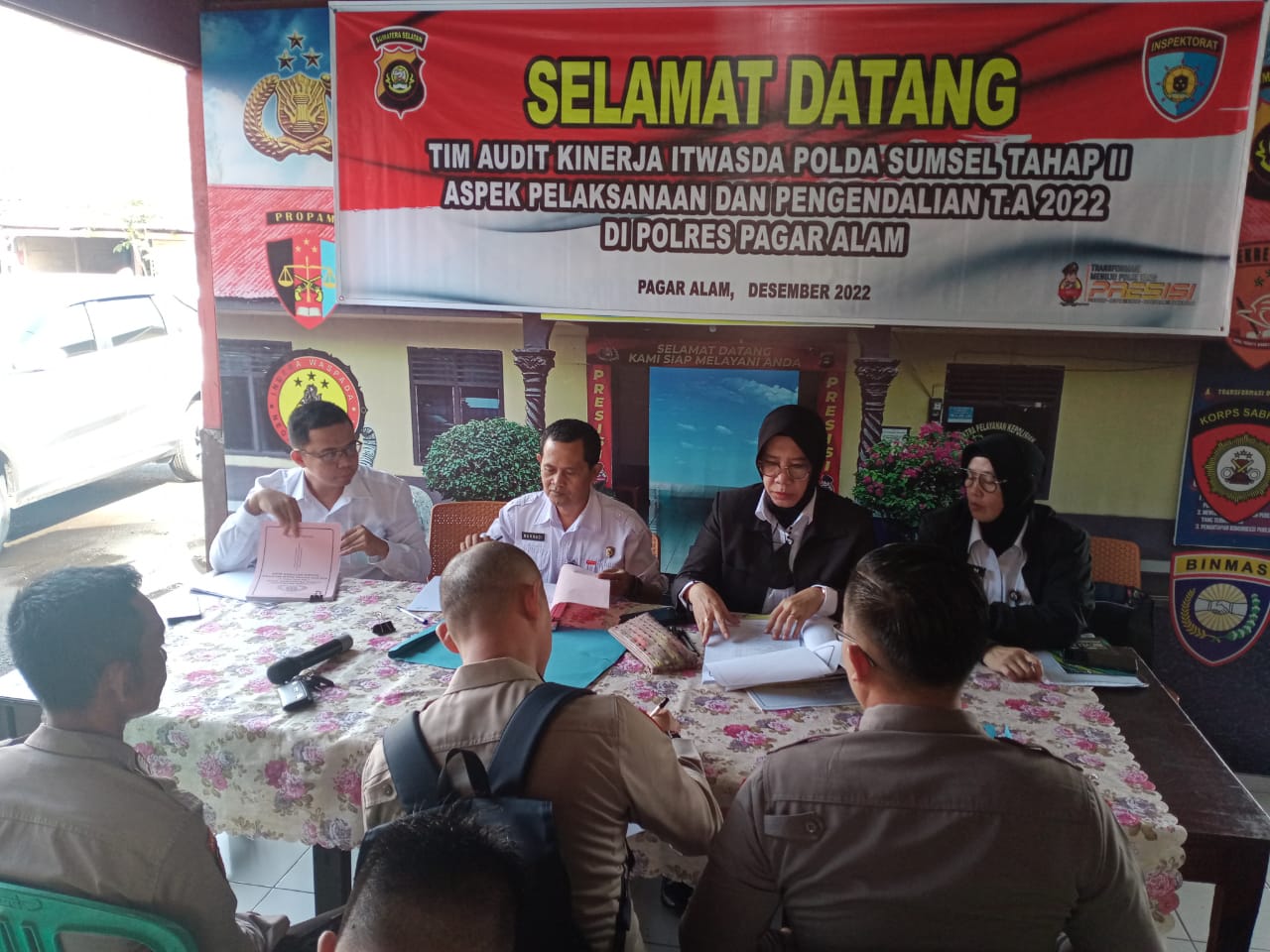 Tim Itwasda Polda Sumsel mengaudit kinerja tahap II TA 2022 tentang aspek pelaksanaan dan pengendalian di jajaran Polres Pagaralam, Selasa (06/12/2022).