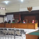 Suasana persidangan di PN Palembang saat majekis hakim mangapul manalu SH MH, membacakan amar putusan kedua terdakwa