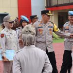 Kapolres Muba Akbp Siswandi Sik SH MH usai apel di halaman Mapolres Muba, Senin (26/12/2022) pagi