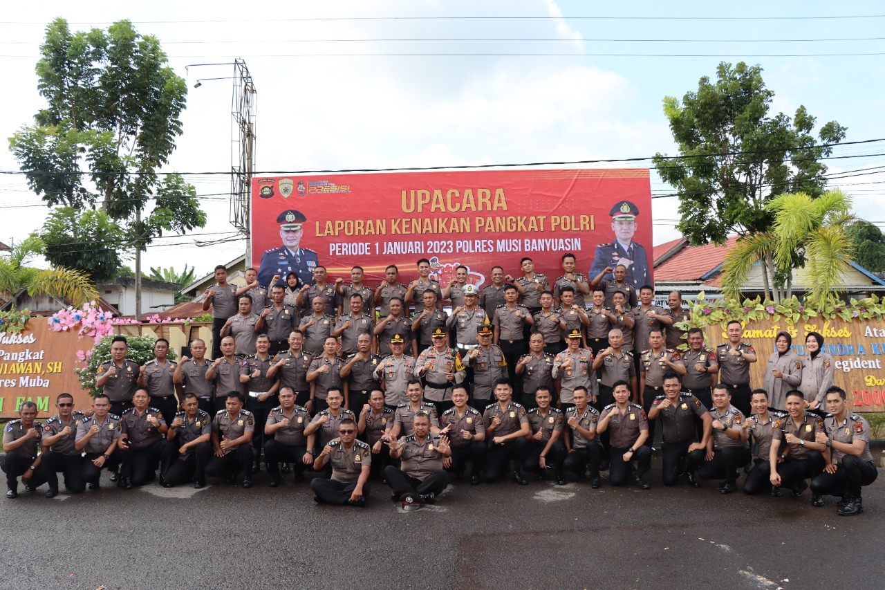 Sebanyak 67 anggota Polri di jajaran polres Musi Banyuasin naik pangkat