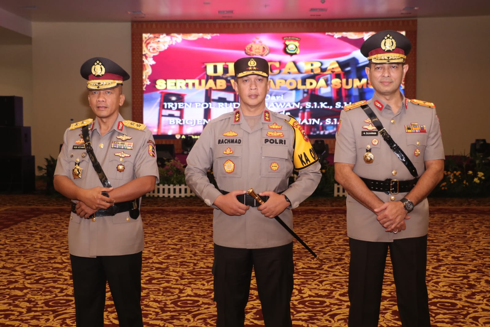 Kapolda Sumsel, Irjen Pol A Rachmad Wibowo pimpin serah terima jabatan Wakapolda Sumsel dari Irjen Pol Rudi Setiawan SIK MH ke Brigjen Pol M Zulkarnain SIK MSI, Senin (2/1/2023) di Auditorium lantai 7, gedung presisi Mapolda Sumsel