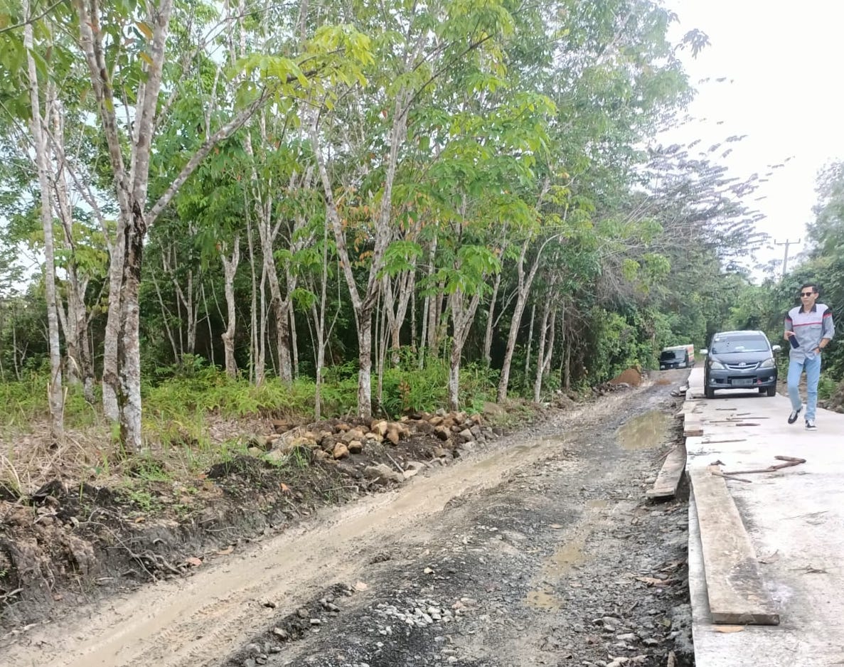 Kondisi Jalan Inpres Desa Sungai Medak, Kecamatan Sekayu menuju Desa Talang Piase, Kecamatan Lawang Wetan