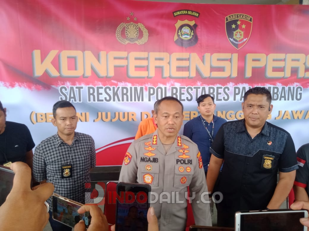 Kapolrestabes Palembang, Kombes Pol Mokhamad Ngajib saat konferensi pers, Sabtu (7/1/2023)
