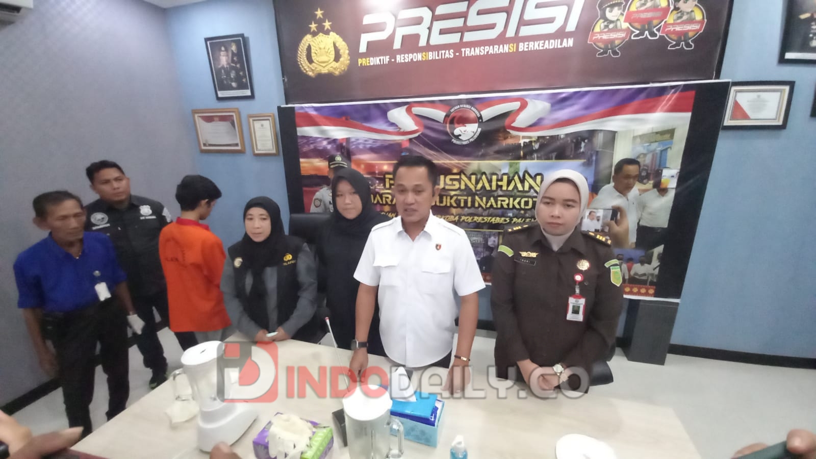 Pemusnahan barang bukti narkoba, 2 Kg Sabu, Selasa (10/1/2023) di aula Satres Narkoba Polrestabes Palembang