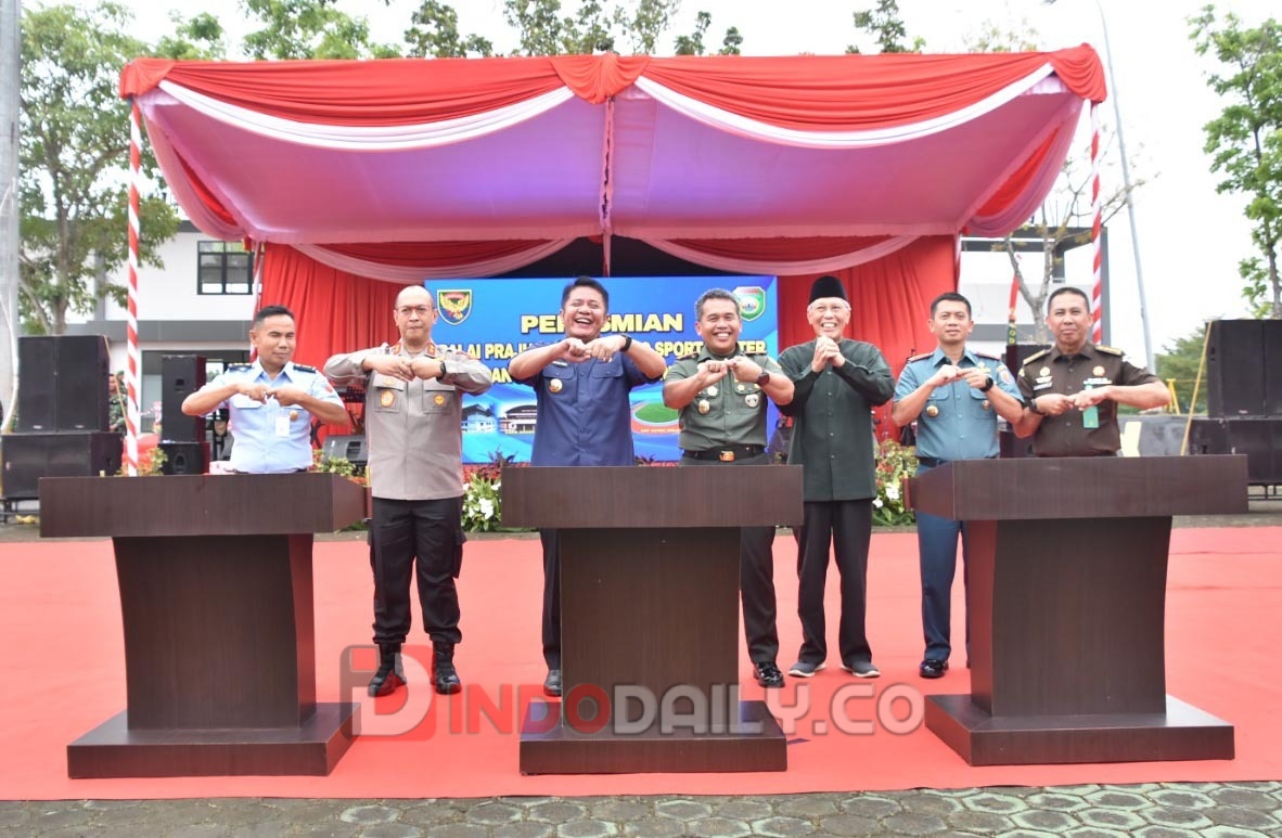 Peresmian Gedung Balai Prajurit, Sport Center Korem 044/Gapo dan Stadion Garuda Sriwijaya, Kamis (12/1/2023) di Majasdam II/Sriwijaya Jl. Letjen Harun Sohar, Kebun Bunga, Kec. Sukarami, Kota Palembang