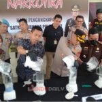 Polres OKI saat pemusnahan barang bukti narkotika jenis sabu seberat 3.964,3 gram, Kamis (19/1/2023) pagi