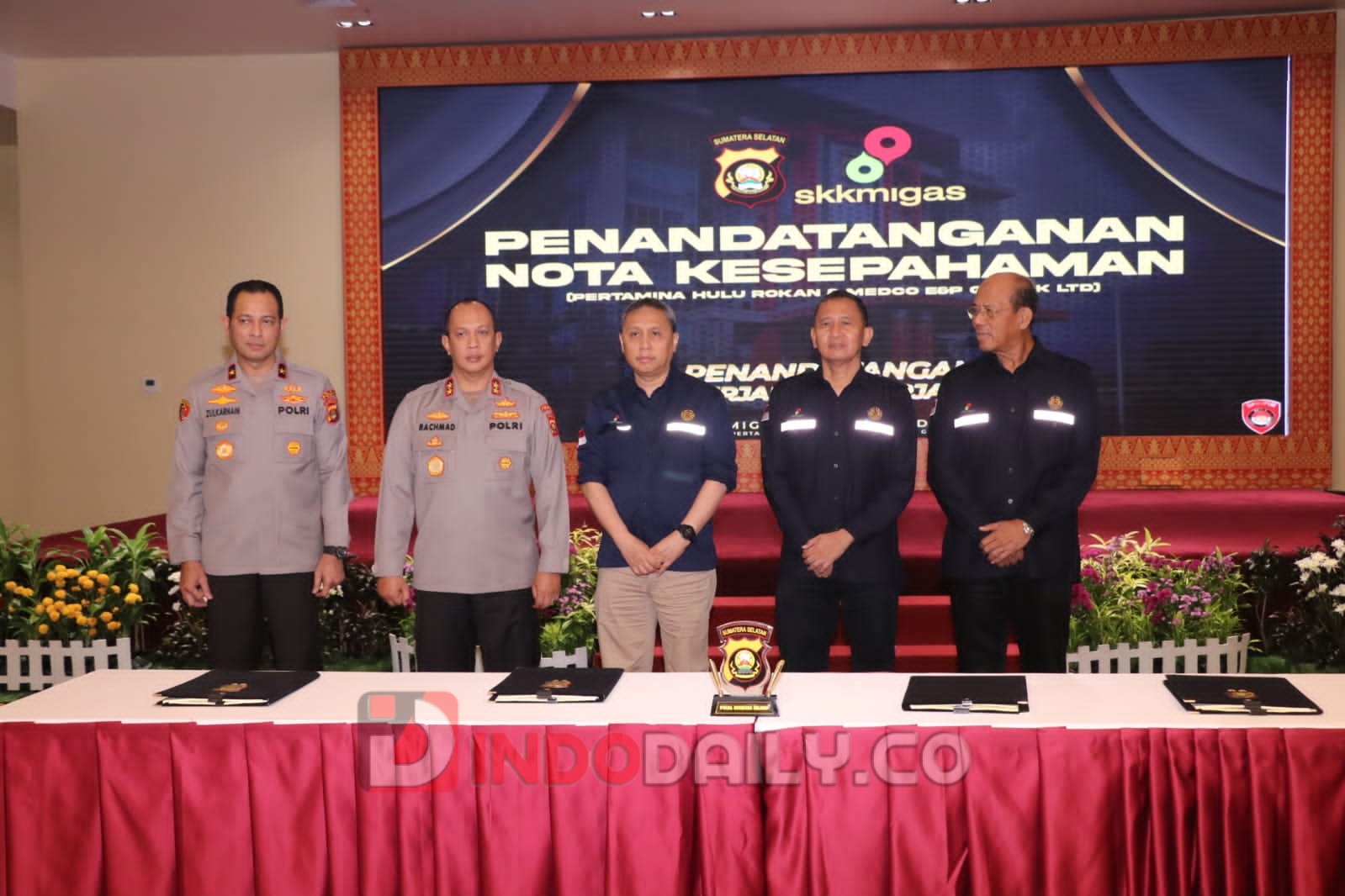 Penandatanganan MoU antara Polda Sumsel dan SKK Migas, Kamis (19/1/2023)