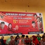 Gerakan Hidup Sehat, puncak acara HUT ke-50 PDIP, Senin (23/1/2023) di pelataran Pasar Ikan Modern di Jalan Seduduk Putih, Kelurahan 8 Ilir, Kecamatan Ilir Timur III, Palembang
