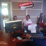 Dirintelkam Polda Sumsel Kombes Pol Iskandar F Sutisna diwakili Kompol Andriko Bagus Penuntut SH MH didampingi Bripka Indah Utami dan Bripka Andy Rizky saat talkshow di Radio Lanugraha FM Palembang, Selasa (24/1/2023)