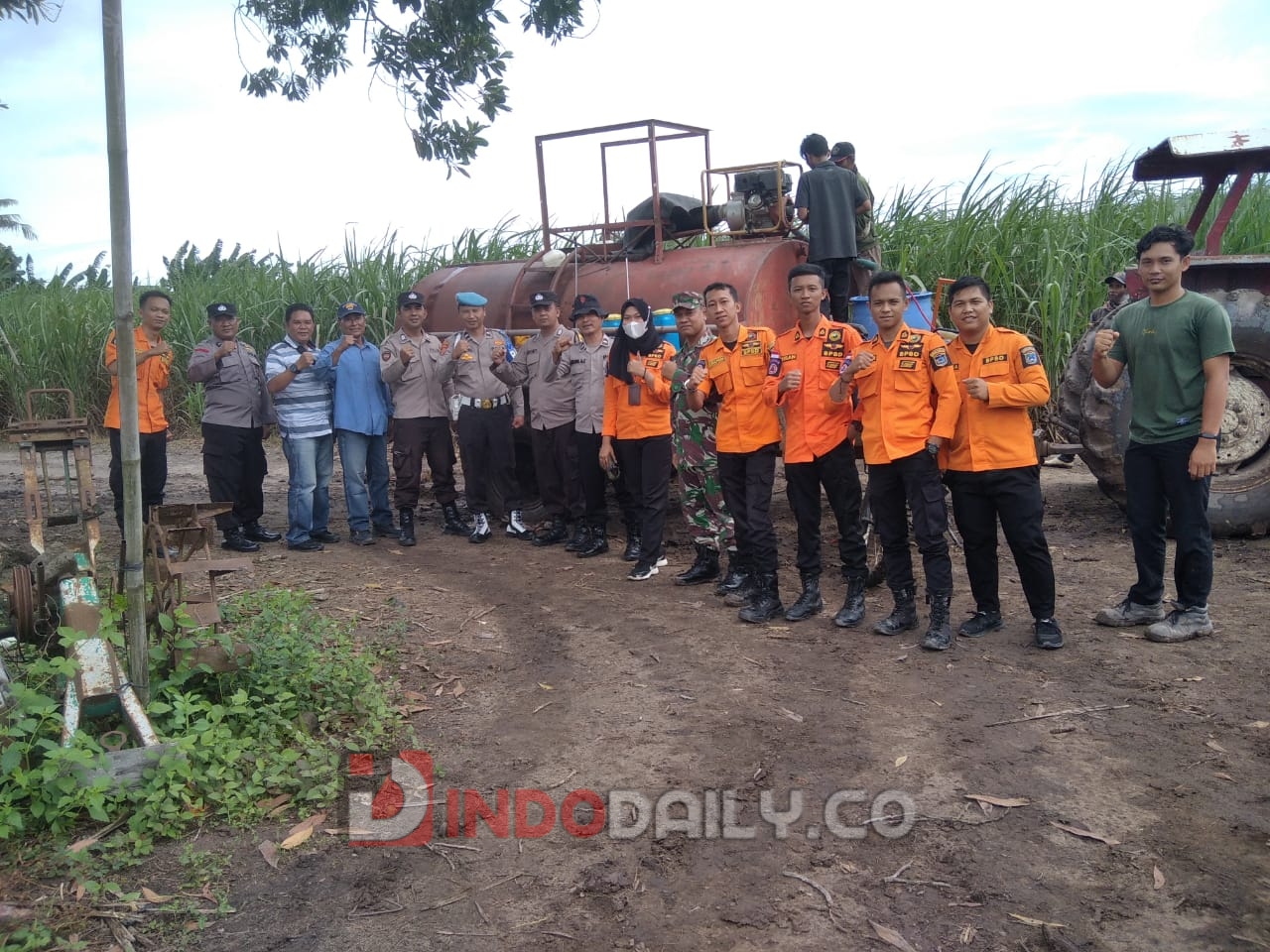 Polsek Rantau Alai yang dipimpin Plt Kapolsek AKP Hamyunus melaksanakan Apel Bersama untuk pengecekan peralatan pemadaman Karhutla memasuki musim kemarau ditahun 2023 ini, Selasa (24/01/2023)