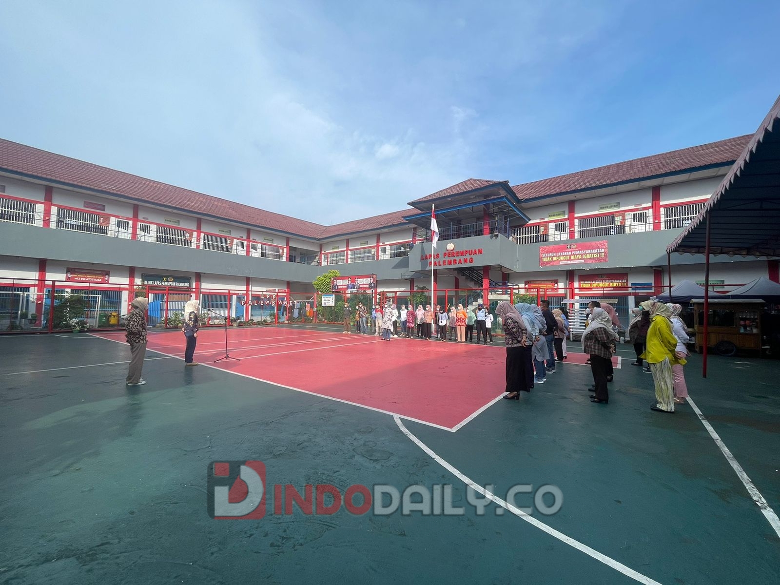 Apel pagi, Sabtu (28/1/2023) di halaman Lapas Perempuan Kelas IIA Palembang