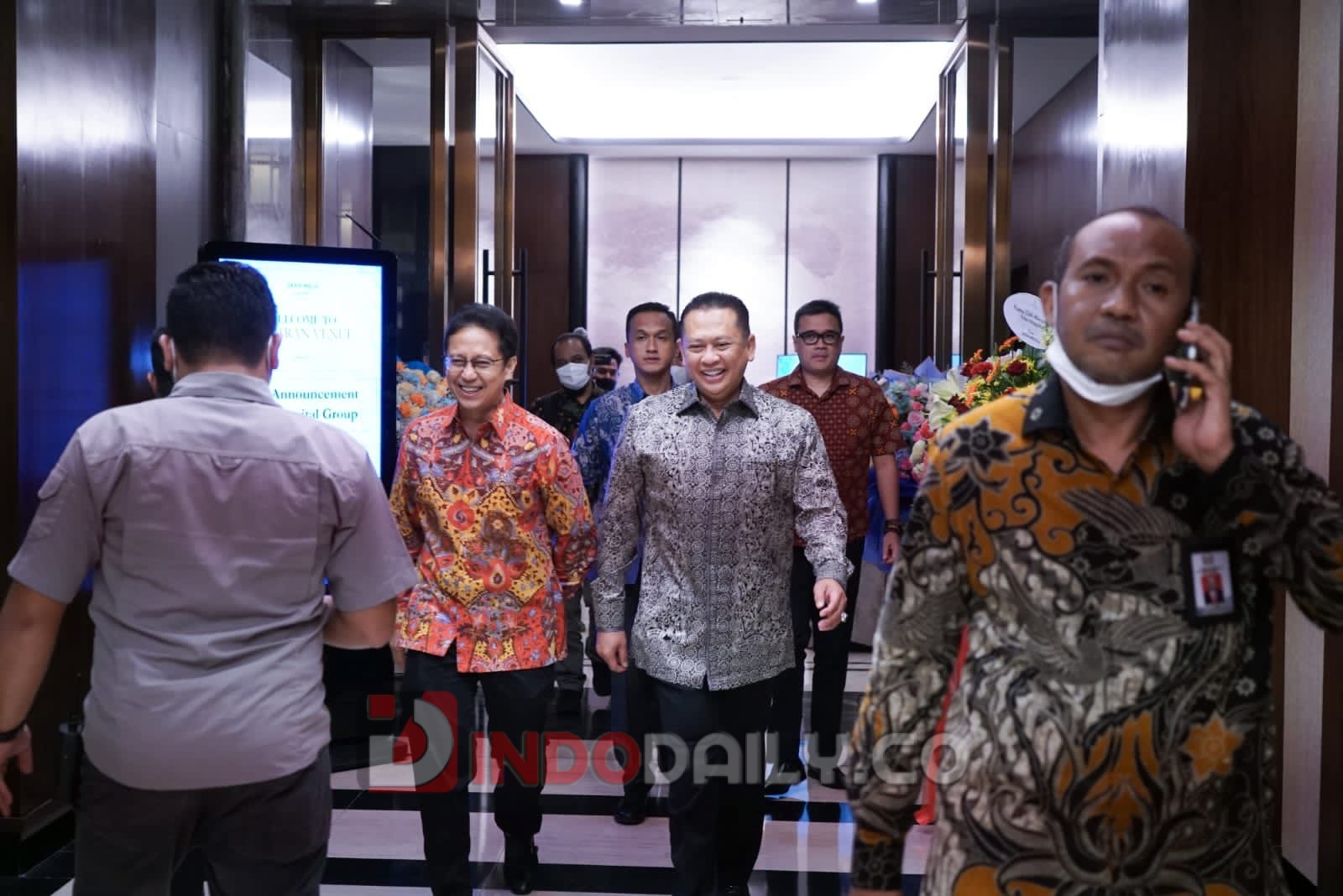 Ketua MPR RI sekaligus Wakil ketua Umum Partai Golkar Bambang Soesatyo saat menghadiri perayaan HUT ke-15 Alila Hospital Group, di Jakarta, Selasa (31/1/23)