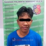 Drisyanto (23), pelaku pencurian HP saat diamankan Polsek Seberang Ulu II Palembang