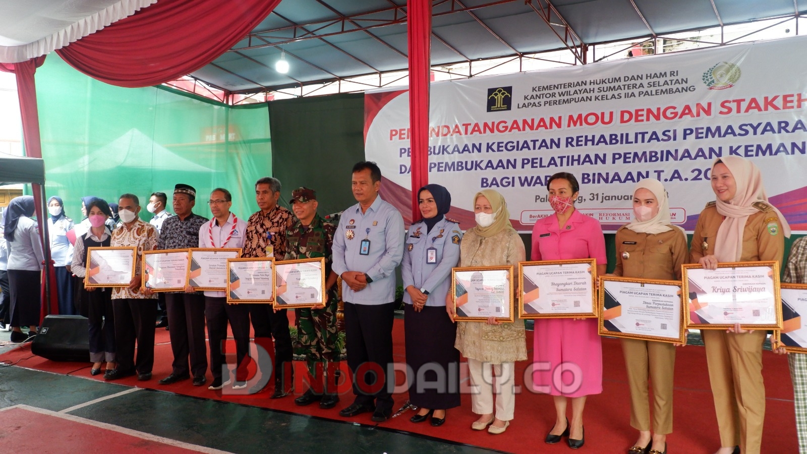Lapas Perempuan Palembang Kanwil Kemenkumham Sumsel melaksanakan Penandatanganan Perjanjian Kerjasama dengan Stakeholder Tahun 2023, Selasa (31/01/2023)