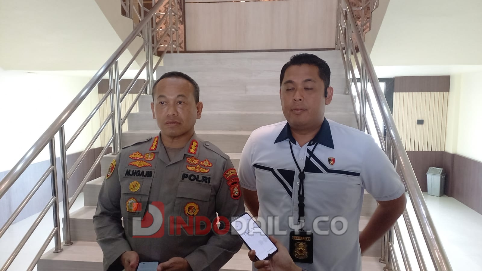 Kapolrestabes Palembang, Kombes Pol Mokhamad Ngajib didampingi Kasat Reskrim, AKBP Haris Dinzah
