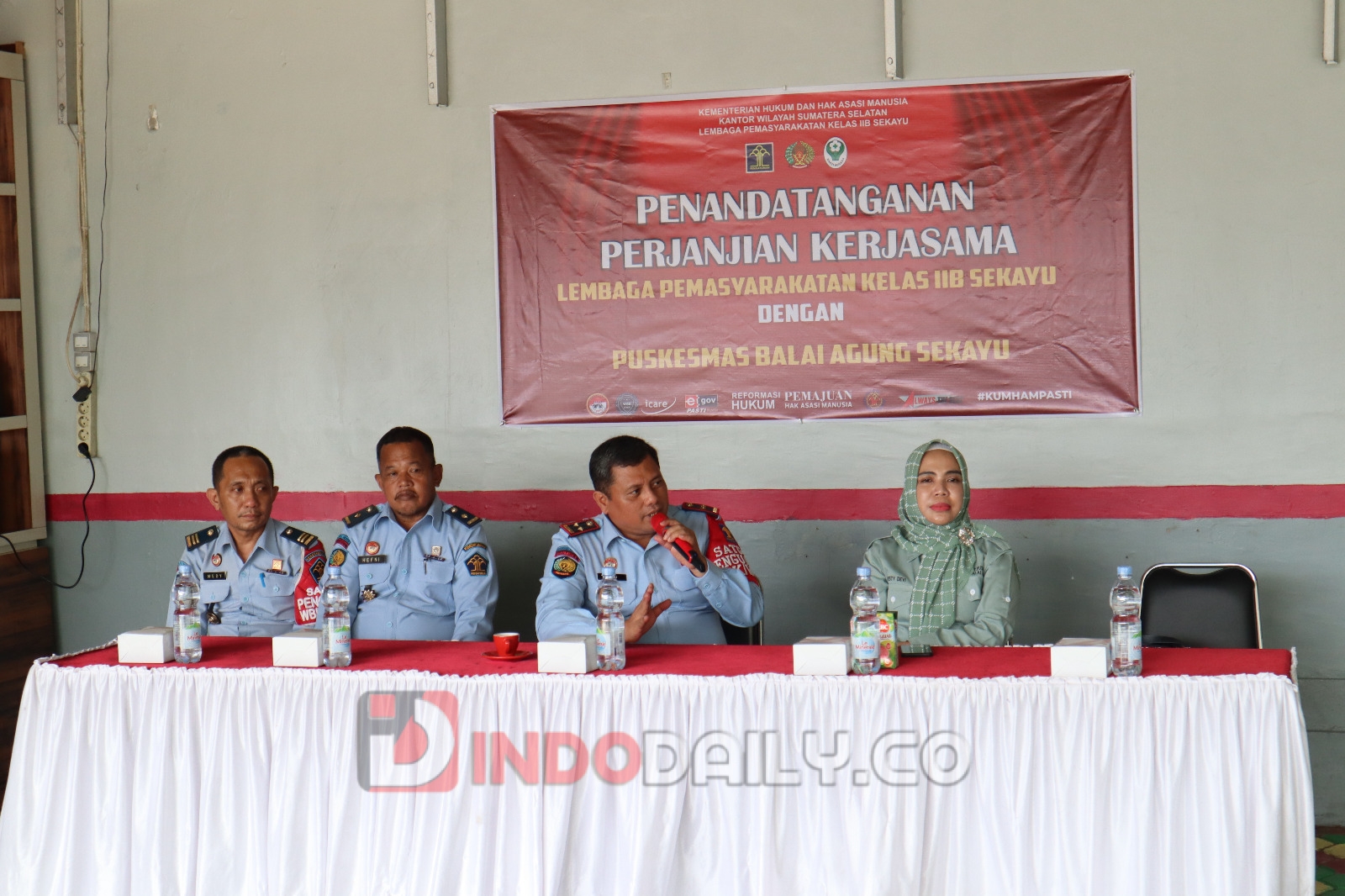 Lapas Sekayu dan Puskesmas Balai Agung Sekayu saat penandatangan MoU terkait pelayanan kesehatan pada Warga Binaan Pemasyarakatan (WBP), Kamis (2/2/2023)