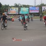 Wakapolri, Irwasum didampingi Kapolda Sumsel, Kapolrestabes dan jajaran saat olahraga bersepeda di Seputaran kota Palembang Jumat (3/2/2023)