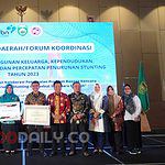 Rakerda/Forum Koordinasi Program Bangga Kencana dan Program Penurunan Kasus Stunting Provinsi Sumsel Tahun 2023 di Hotel Novotel Palembang, Rabu, (15/2/2023).