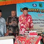 Kepala Dinas Pendidikan dan Kebudayaan (Kadisdikbud) kabupaten Musi Banyuasin Ir Iskandar Syahrianto menghadiri Hari Jadi SMP Negeri 4 Plakat Tinggi, Kamis (16/2/2023)