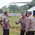 Kapolda Sumatera Selatan Irjen Pol A Rachmad Wibowo dan Kapolda Sumatera Barat Irjen Pol Suharyono tiba di KONI Kabupaten Merangin, Senin (20/2/2023).