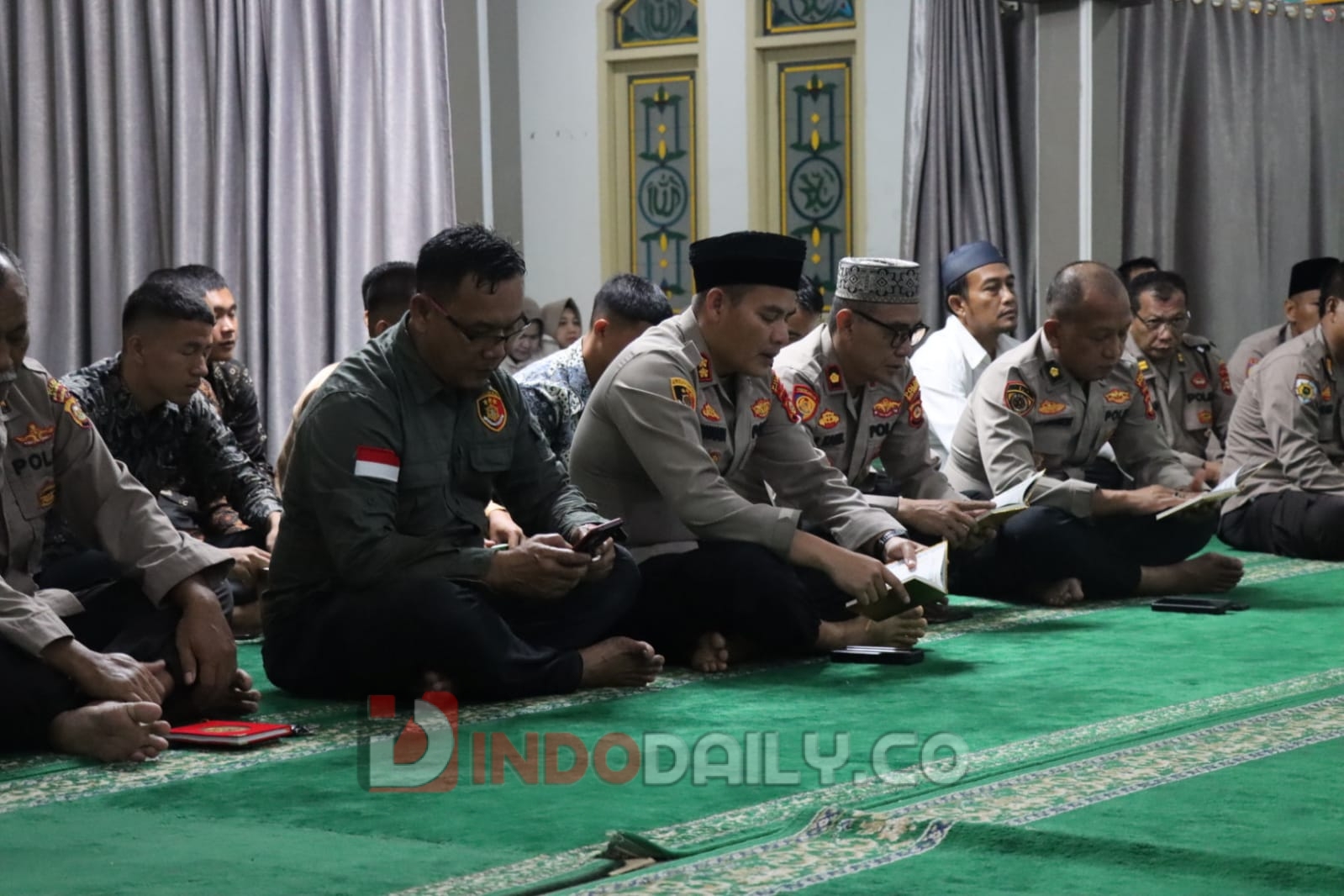 Polres Muba saat kegiatan pembinaan rohani dan mental di Masjid Al Muntaha Polres Muba