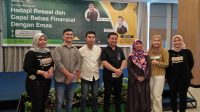 Seminar mini emas dalam hadapi resesi dan gapai bebas finansial dengan emas kerja sama Anamona Tour & Travel dan PT Pegadaian, Sabtu (25/2/2023)