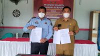 Penandatanganan kerja sama antara Lapas Sekayu dengan Balai Latihan Kerja Sekayu, Senin (27/2/2023)