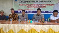 Anggota DPRD OKI Harimandani saat kunjungan kerja dalam rangka Reses II Masa Sidang II Tahun 2022-2023 di Kecamatan Tanjung Lubuk, Kabupaten OKI, Selasa, (28/02/2023)
