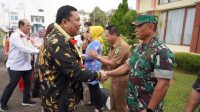 Kasdam II/Swj, Brigjen TNI Izak Pangemanan bersama Forkopimda Sumsel Sambut Kunker Kepala BNPT dan Kepala BNN RI, bertempat di Bandara Sultan Mahmud Badaruddin (SMB) II Palembang, Selasa (28/02/2023). Foto: Ist./Indodaily.co
