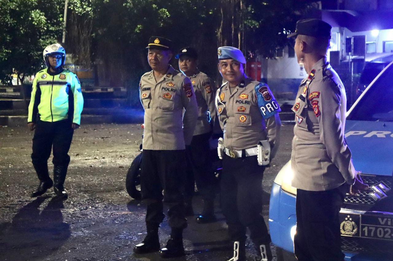 Polres Ciamis saat melakukan patroli rutin, Jumat (17/3/2023) malam