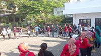 Gereja Santo Yohanes Kabupaten Ciamis menggelar kegiatan senam kerukunan antar umat beragama bersama puluhan masyarakat.
