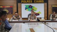 Kapolres Ciamis Polda Jabar AKBP Tony Prasetyo Yudhangkoro menghadiri penutupan kegiatan pengabdian masyarakat (Dianmas) Mahasiswa STIK Lemdiklat Polri