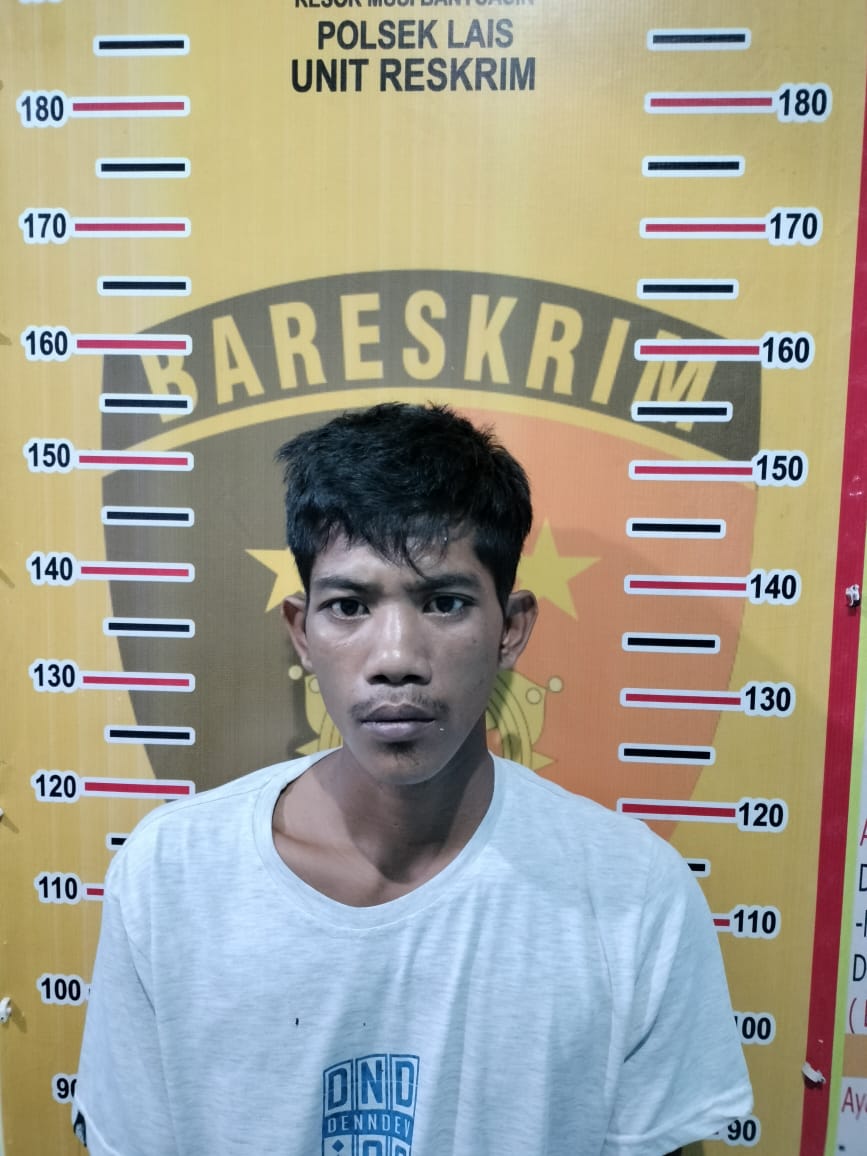 Selamat (34), pencuri ketek saat diamankan Polsek Lais