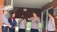 Kapolres Ogan Komering Ilir (OKI) AKBP Dili Yanto SIK  SH MH saat memantau kesiapan arus mudik lebaran 2023
