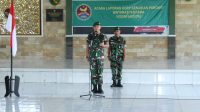 Komandan Kodim 0402/OKI Letkol Inf Hendra Saputra SSos MM MIPol  memimpin upacara Korps Raport kenaikan pangkat