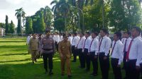 Bupati Ogan Komering Ilir (OKI) Iskandar SE memimpin apel gelar pasukan Operasi Ketupat Lebaran 2023,