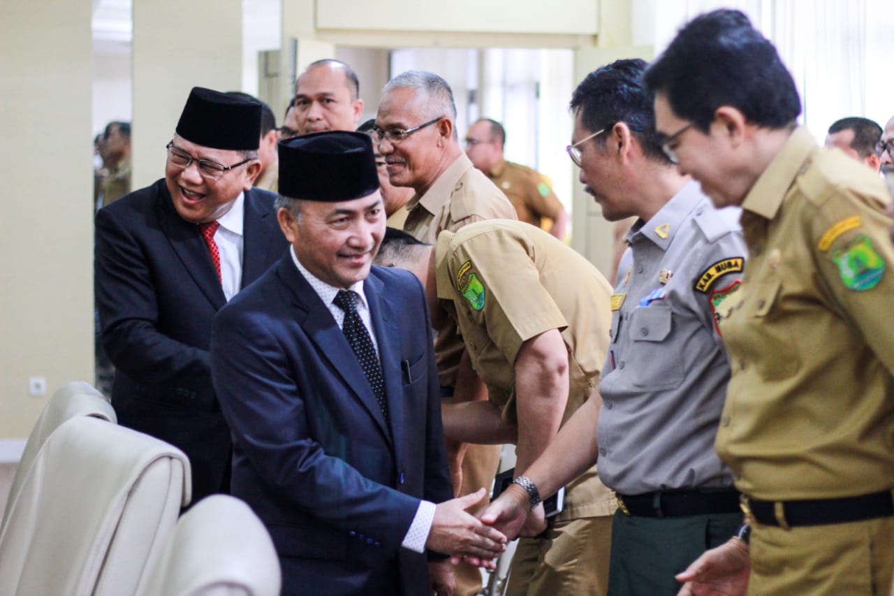 Pj Bupati Muba Apriyadi usai Rapat Staf Jajaran Pemerintah Kabupaten Musi Banyuasin Tahun 2023, Selasa (18/4/2023)