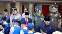 Pj Bupati Musi Banyuasin, Apriyadi Mahmud usai upacara Hari Pendidikan Nasional tahun 2023 di halaman Pendopoan Griya Bumi Serasan Sekate, Selasa (2/5/2023)