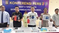 Ditreskrimsus Polda Sumsel saat menggelar keterangan pers, Kamis (4/5/2023)
