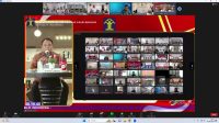 Kakanwil Kemenkumham Sumsel, Ilham Djaya Bersama Pimtinan Tinggi Pratama Kanwil Kemenkumham Sumsel hadiri Arahan Tugas dan Evaluasi oleh Sekretaris Jenderal Kemenkumham RI Andap Budhi Revianto secara daring, Jumat (5/5/2023)