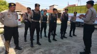 Polres Muba melakukan pengamanan pawai kendaraan pendaftaran calon legislatif dari Partai Keadilan Sejahtera (PKS), Kamis (11/5/2023)