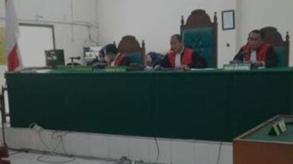 Suasana di Pengadilan Negeri (PN) Palembang, Senin (15/5/23)