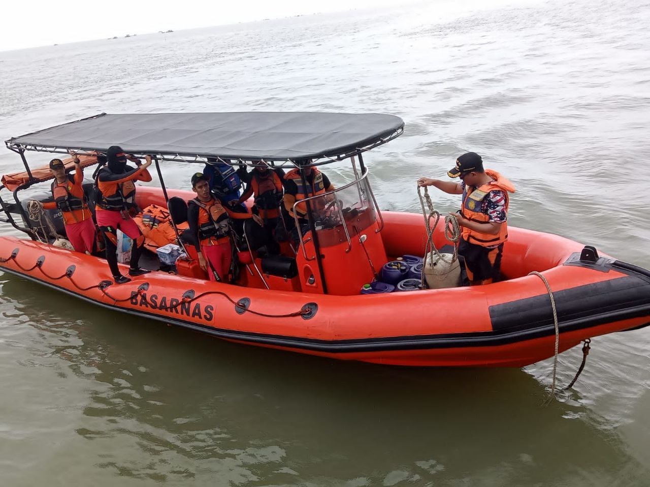 Basarnas Sumsel Cari ABK Tenggelam di Perairan Sungai Baung
