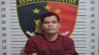 Krismono, pelaku pencurian dengan kekerasan saat diamankan Unit Reskrim Polsek Sanga Desa