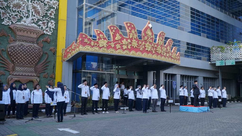 PLN UID S2JB saat menggelar Upacara Peringatan Hari Lahir Pancasila 2023, pada Kamis (01/06/2023) di Palembang