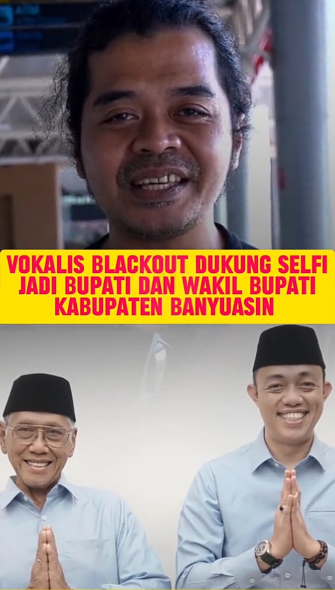 Aziz, vokalis Blackout band mendukung majunya Slamet-Alfi di Pilkada Banyuasin Sumsel (IST)